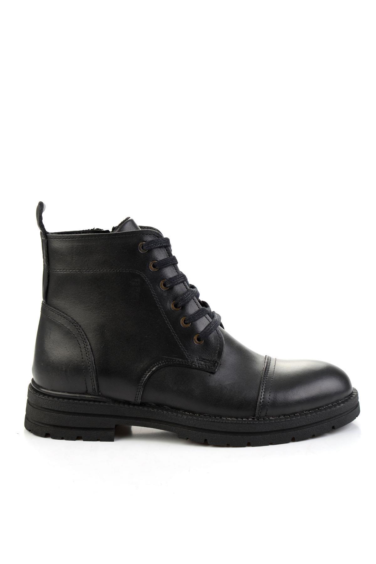 Siyah Hakiki Deri Erkek Bot & Bootie E02795071441