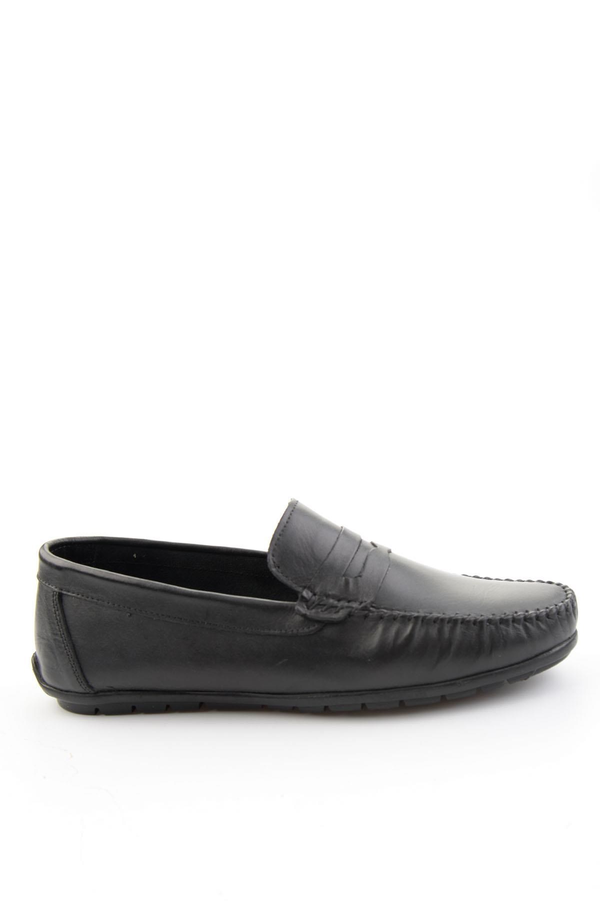 Siyah Hakiki Deri Erkek Loafer Ayakkabı E01523111103