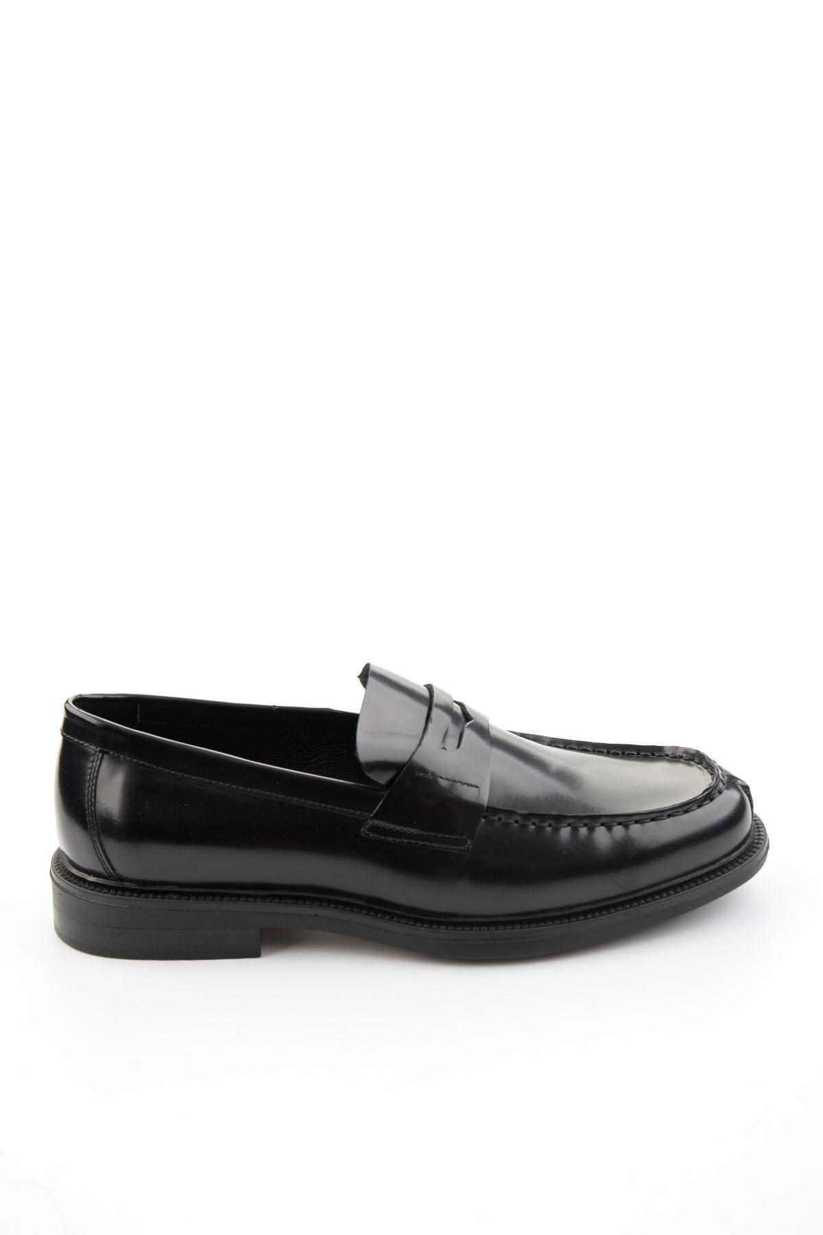 Siyah Hakiki Deri Erkek Loafer Ayakkabı E01648609514