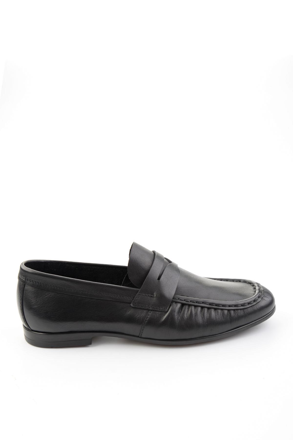 Siyah Hakiki Deri Erkek Loafer Ayakkabı E01648621803