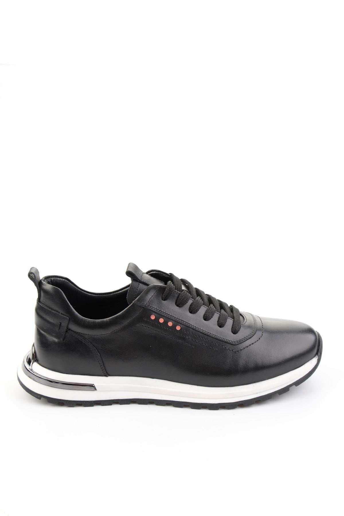 Siyah Hakiki Deri Erkek Sneaker E01011041841