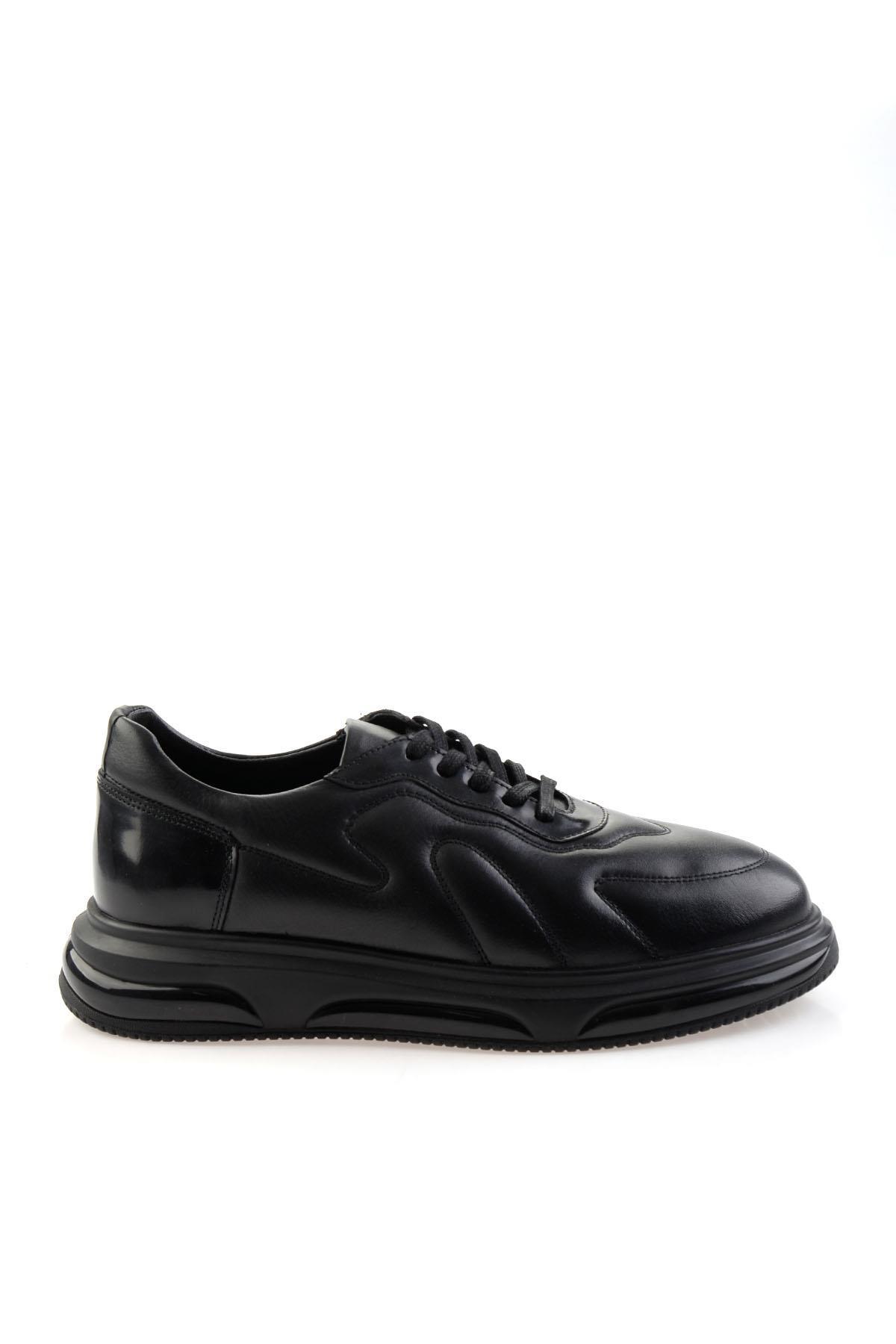 Siyah Hakiki Deri Erkek Sneaker E01035250343