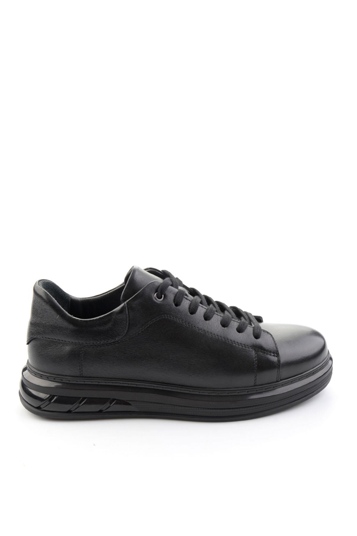 Siyah Hakiki Deri Erkek Sneaker E01080902143