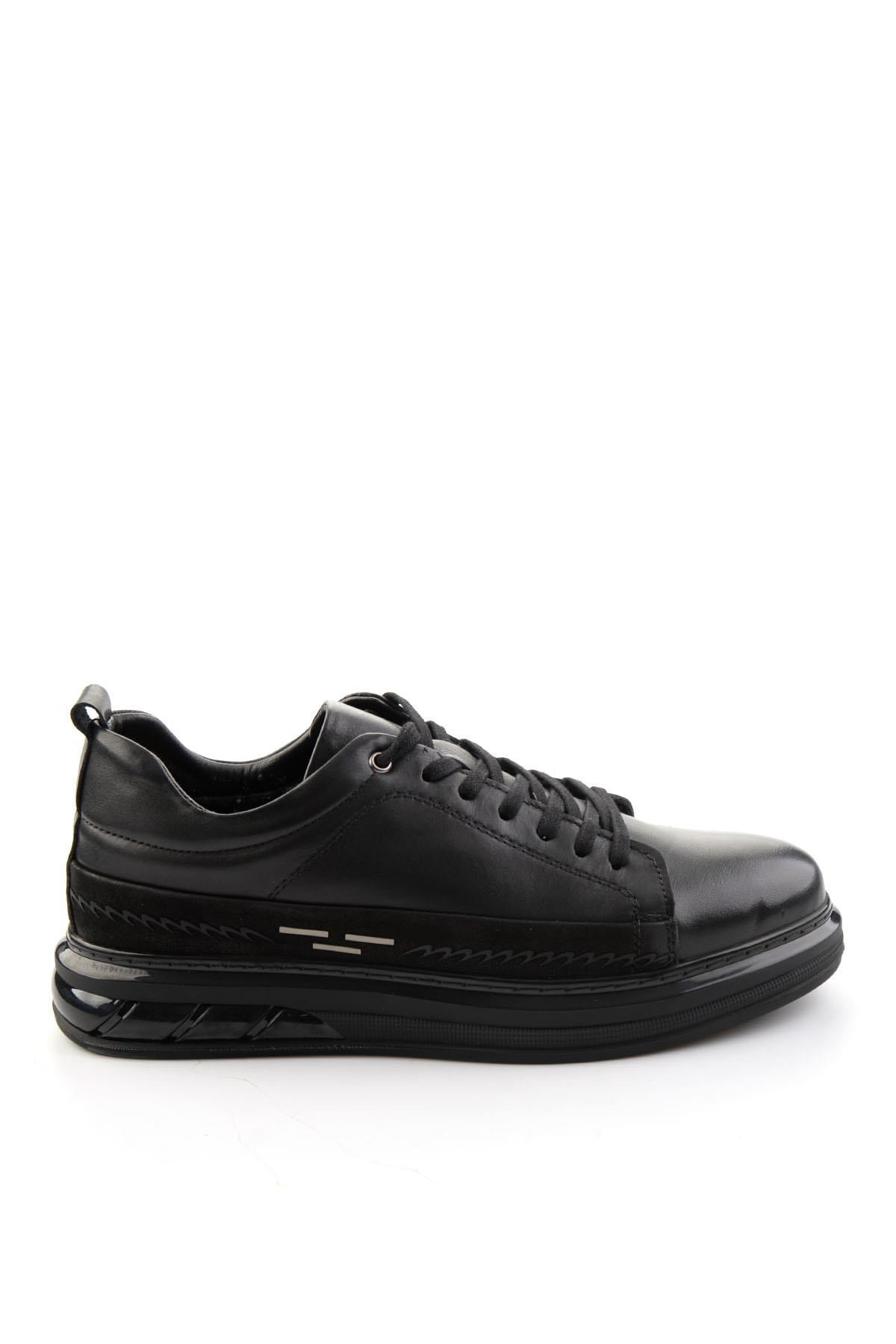Siyah Hakiki Deri Erkek Sneaker E01080226343