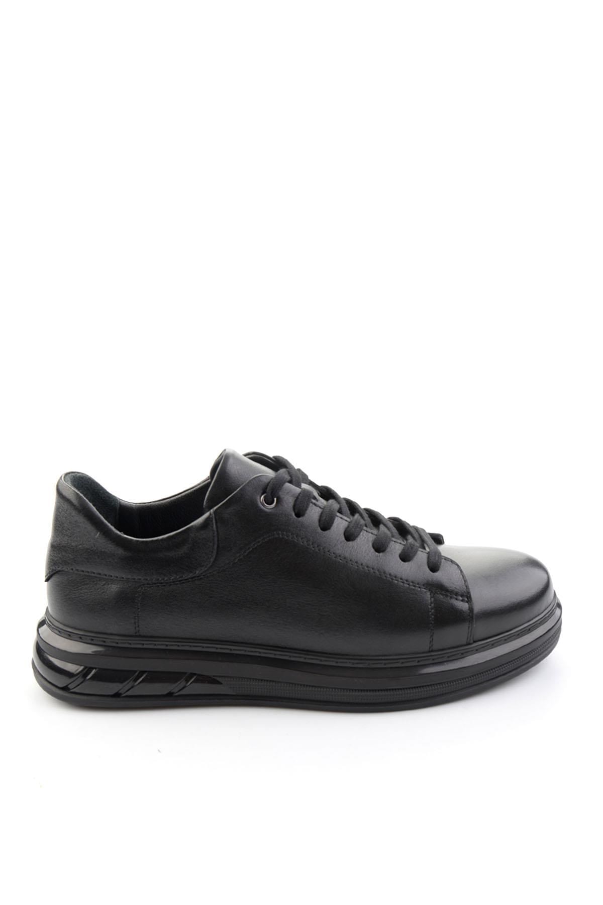Siyah Hakiki Deri Erkek Sneaker E01080902143