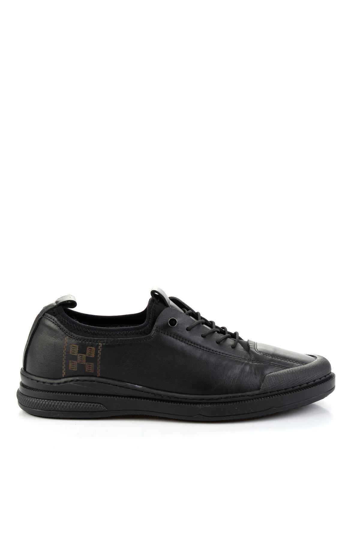 Siyah Hakiki Deri Erkek Sneaker E01084240843