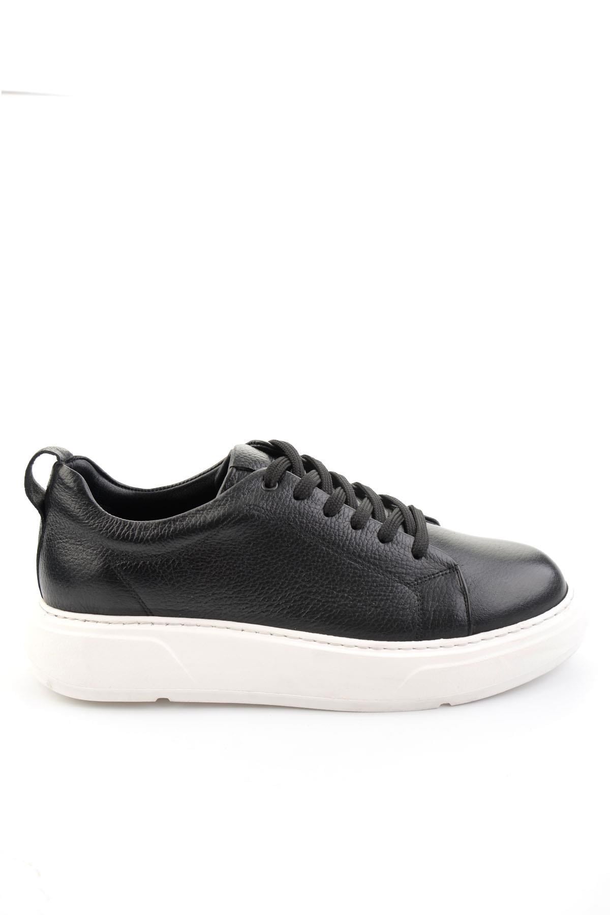 Siyah Hakiki Deri Erkek Sneaker E01089006803