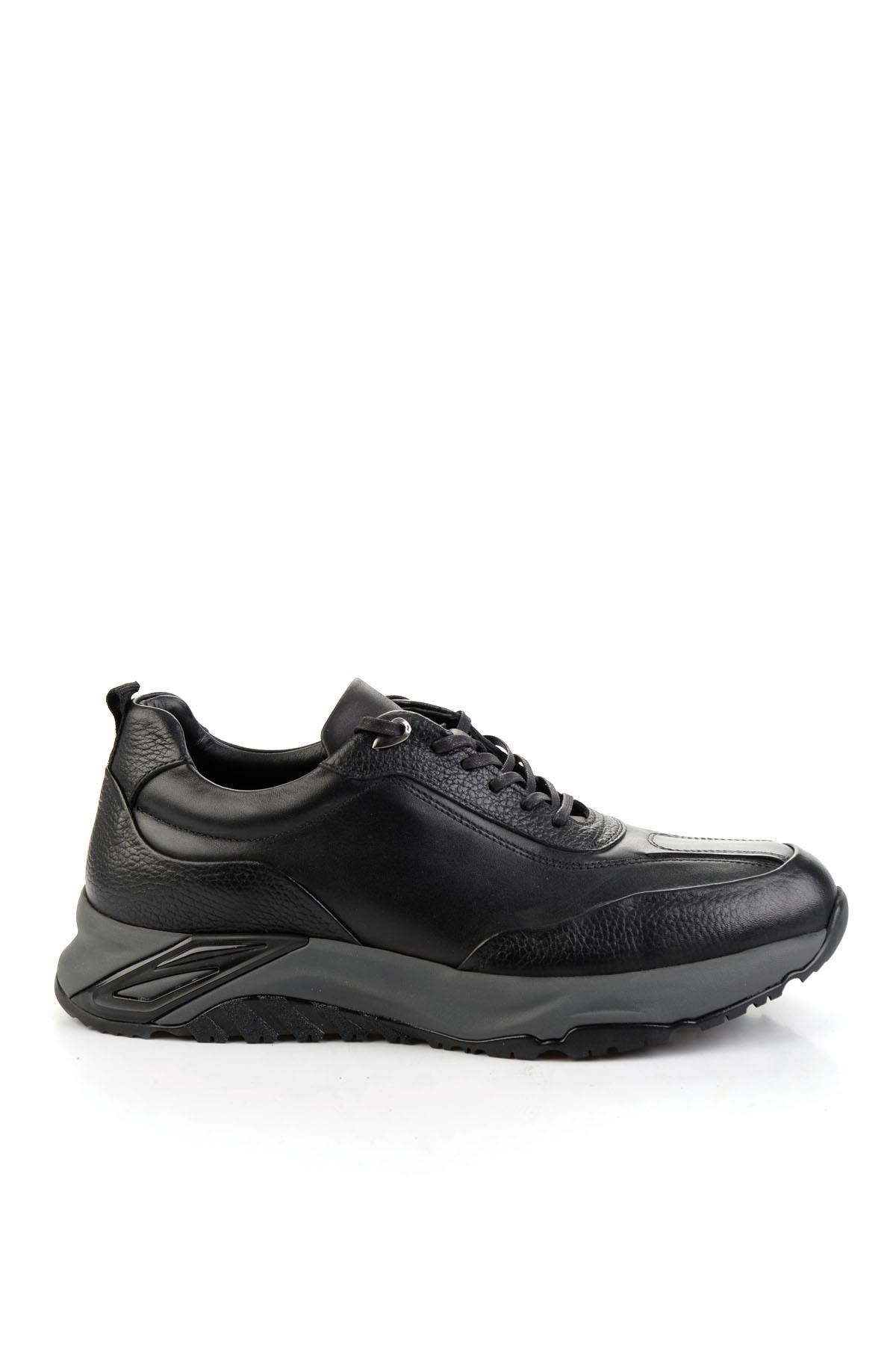 Siyah Hakiki Deri Erkek Sneaker E01307270703
