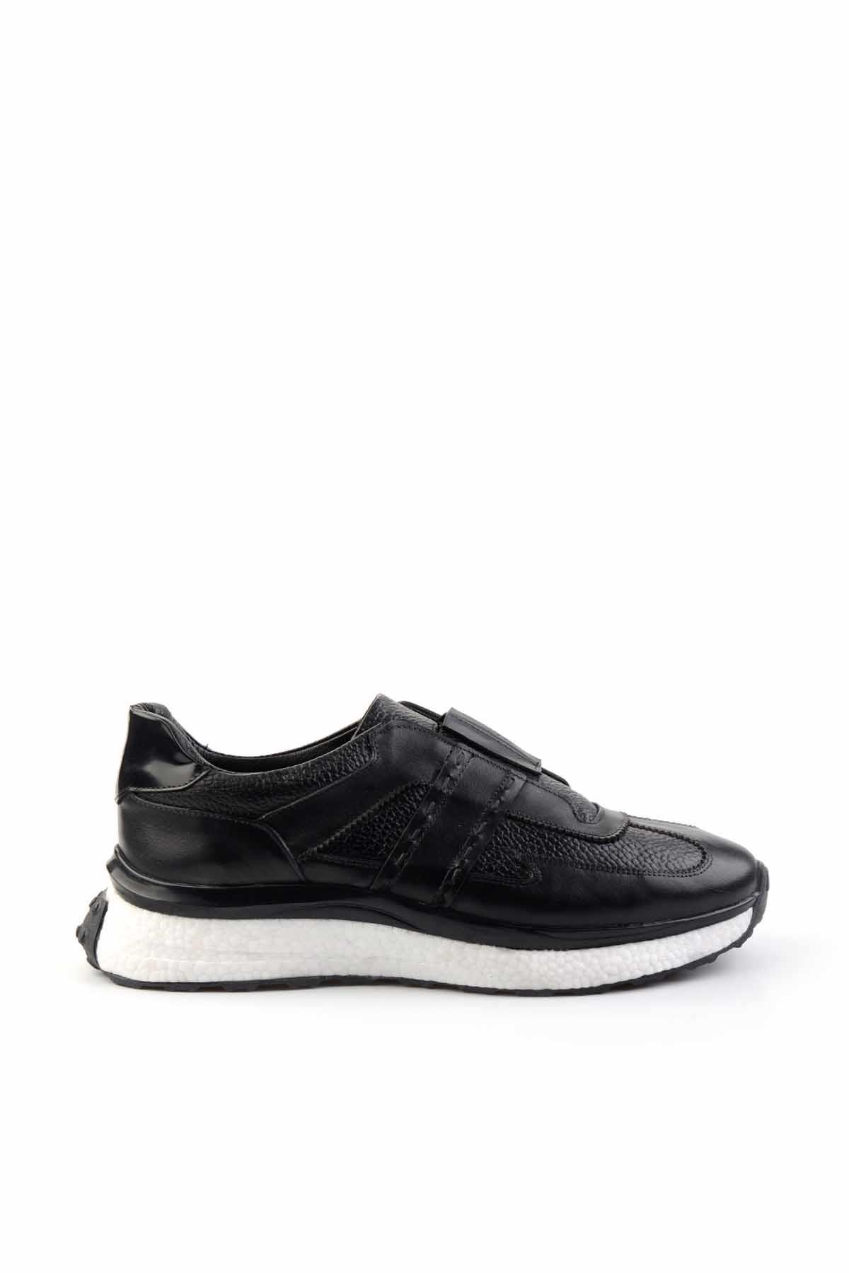 Siyah Hakiki Deri Erkek Sneaker E01310116041