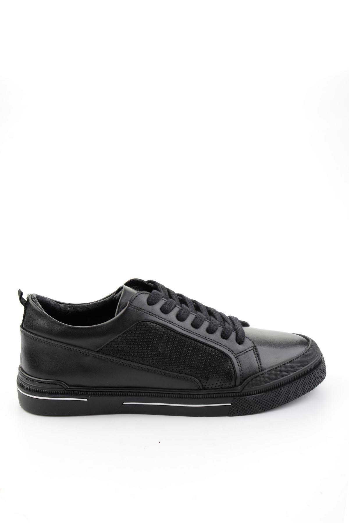 Siyah Hakiki Deri Erkek Sneaker E01549000303