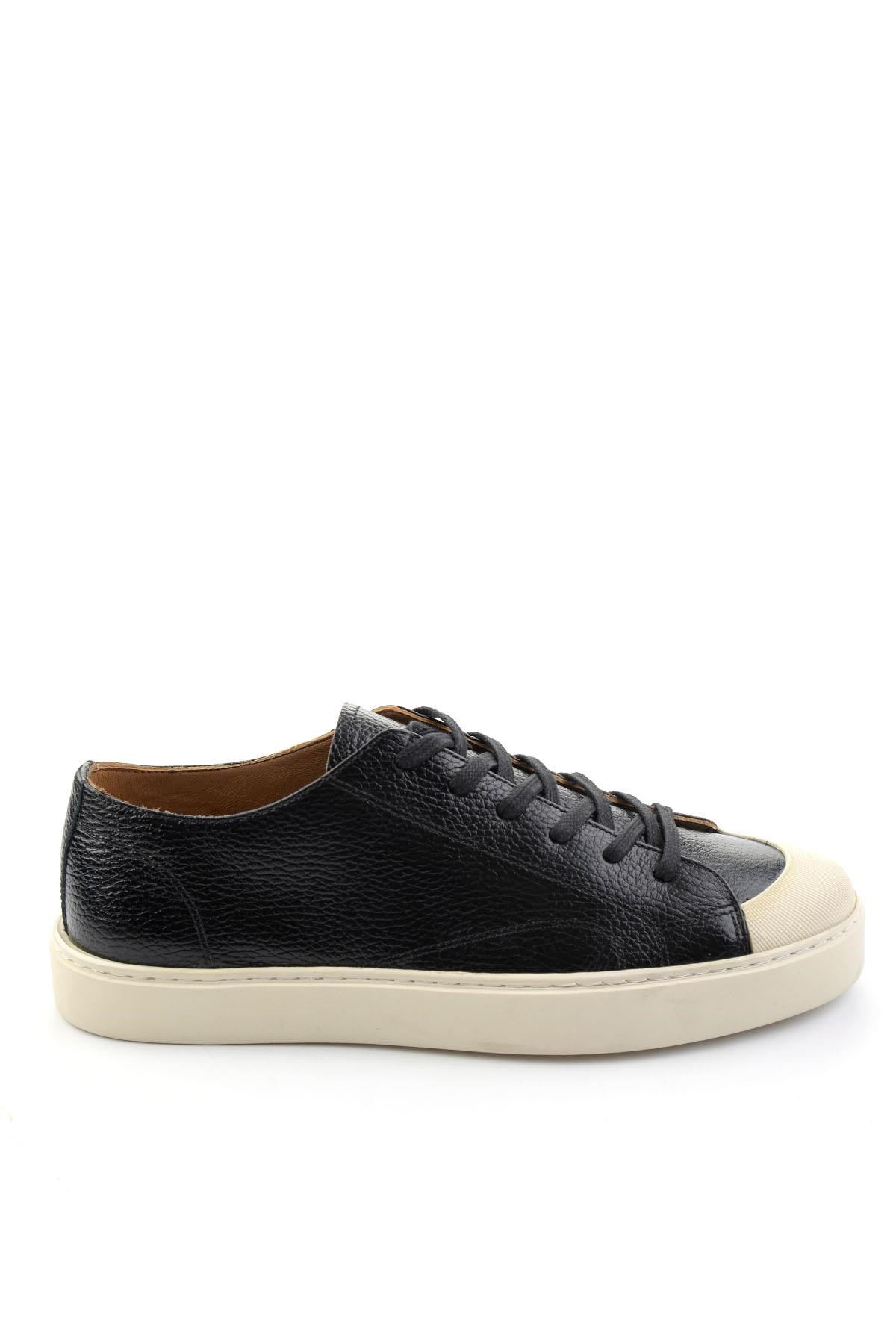 Siyah Hakiki Deri Erkek Sneaker E01549003440