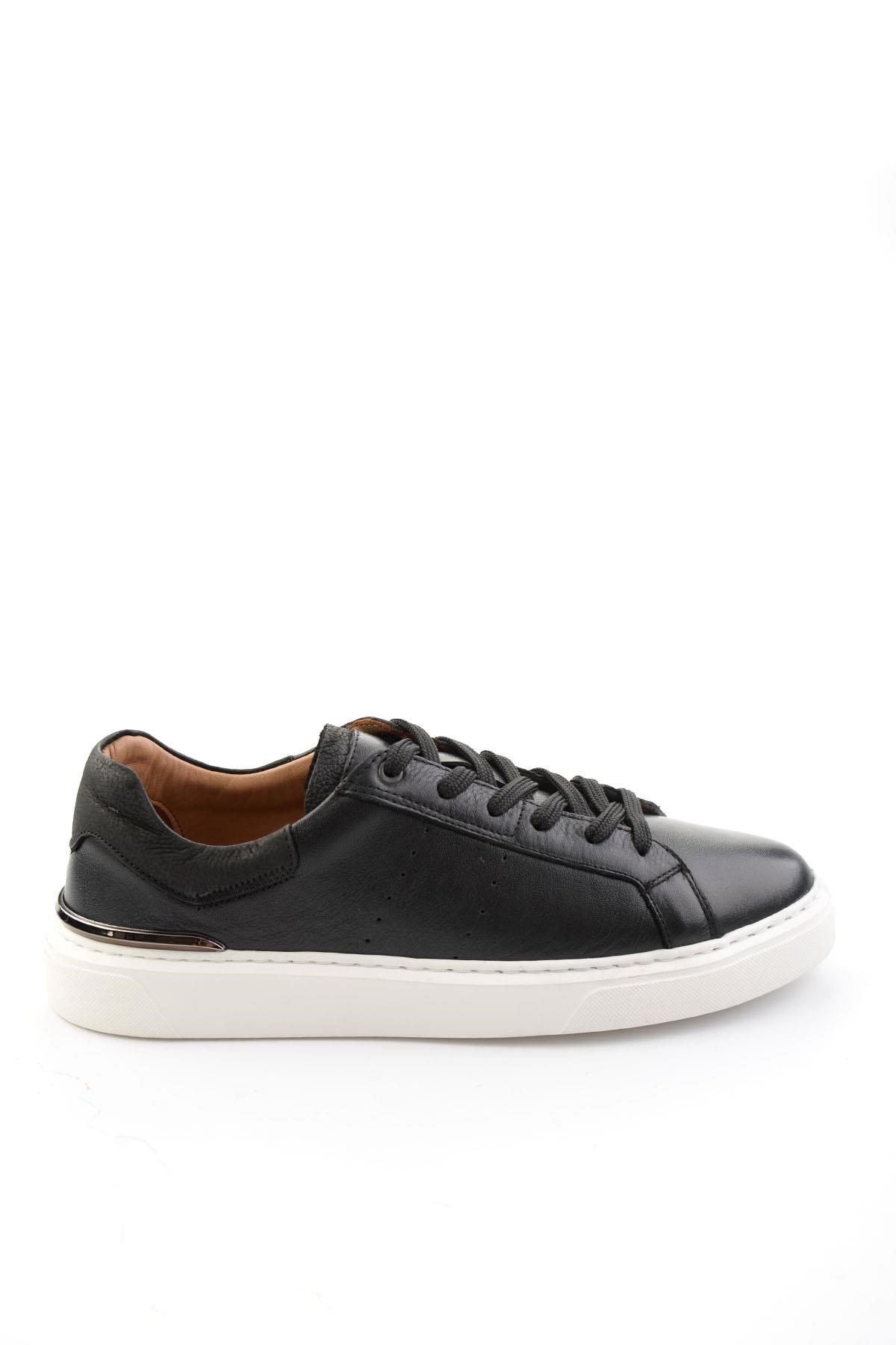 Siyah Hakiki Deri Erkek Sneaker E01595327543