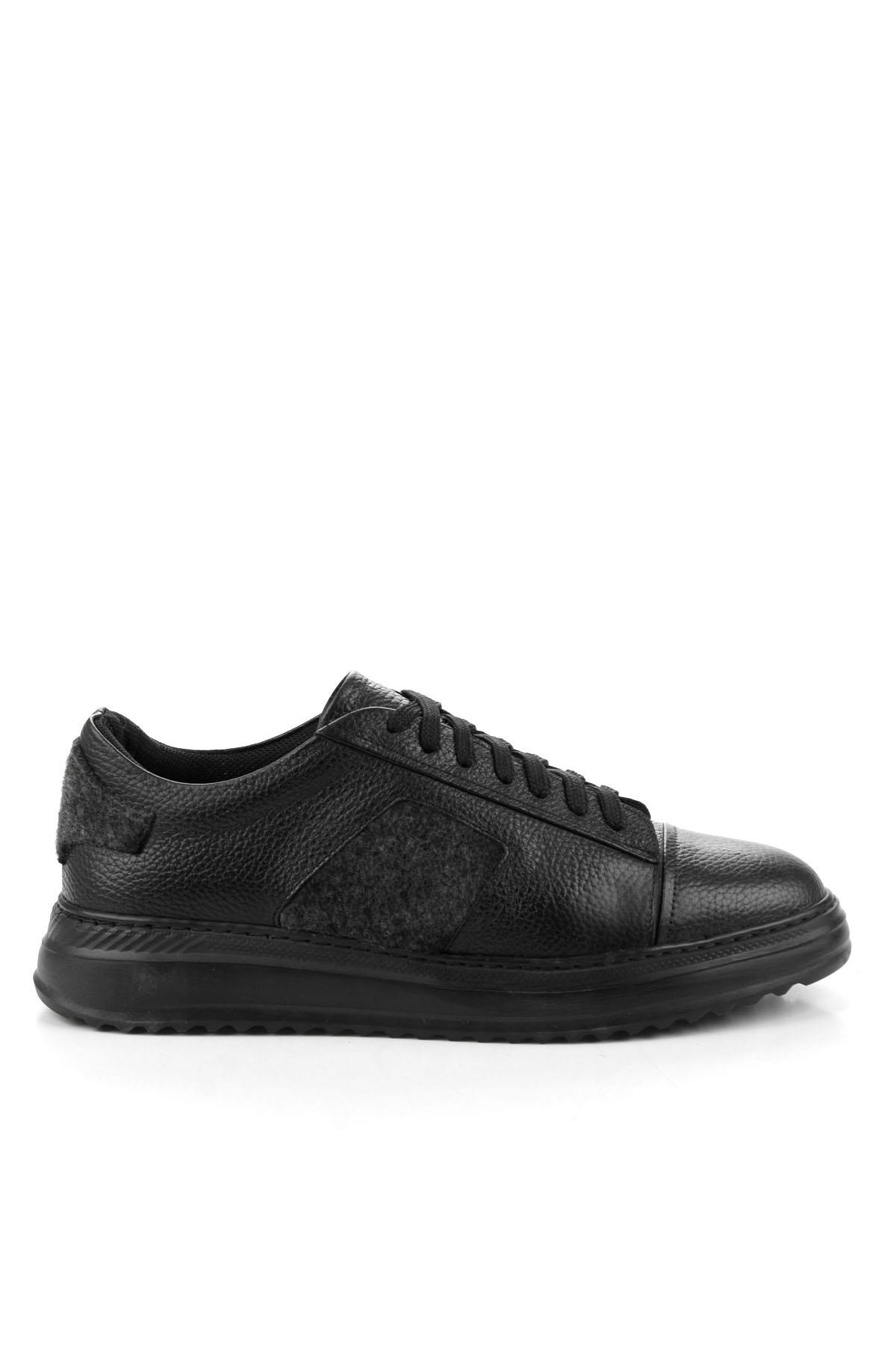 Siyah Hakiki Deri Erkek Sneaker E01600121640