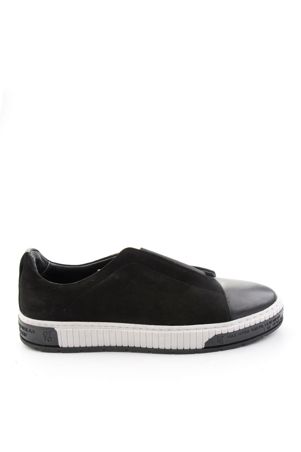 Siyah Hakiki Deri Erkek Sneaker E01610000603