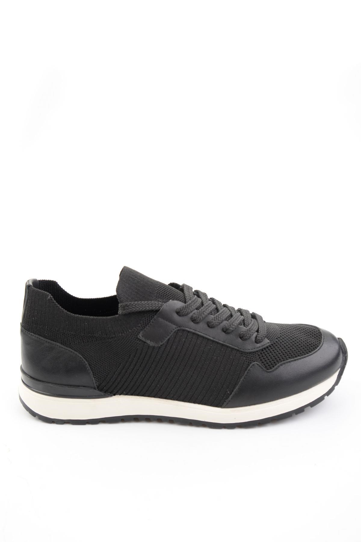 Siyah Hakiki Deri Erkek Sneaker E01730580382