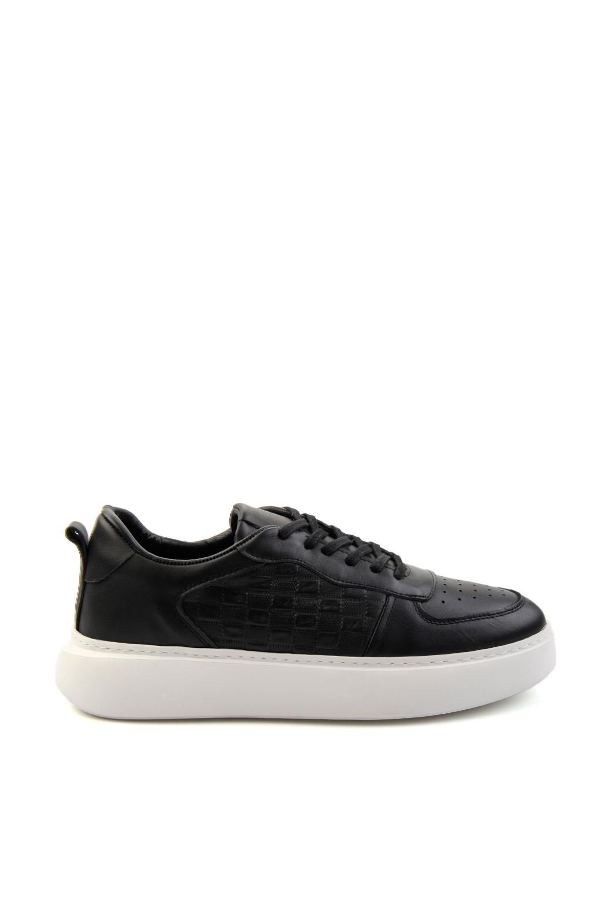 Siyah Hakiki Deri Erkek Sneaker E01759101403