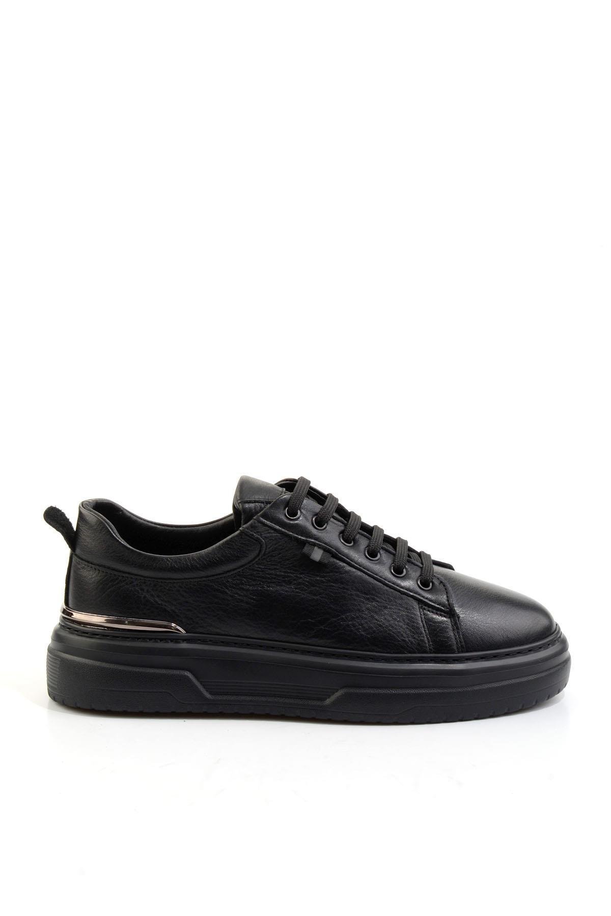 Siyah Hakiki Deri Erkek Sneaker E01811604443