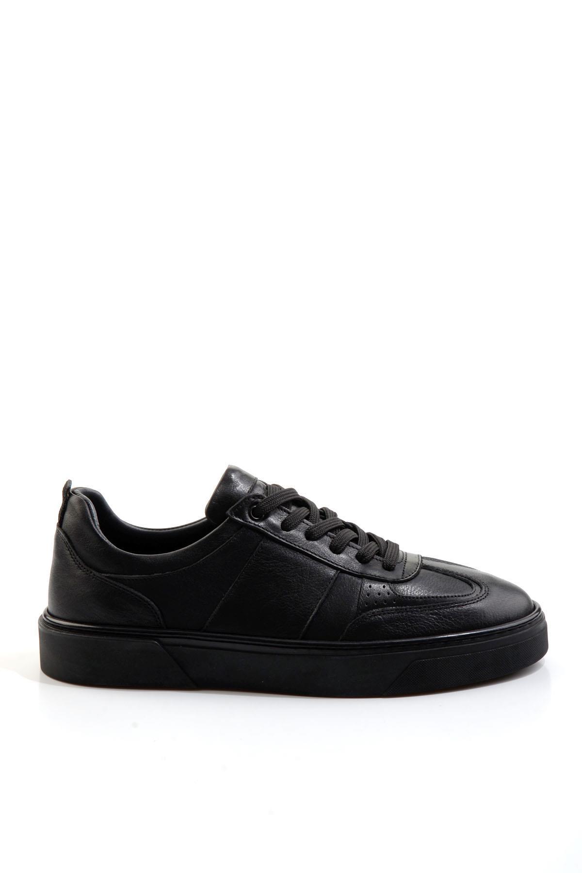Siyah Hakiki Deri Erkek Sneaker E01811410743