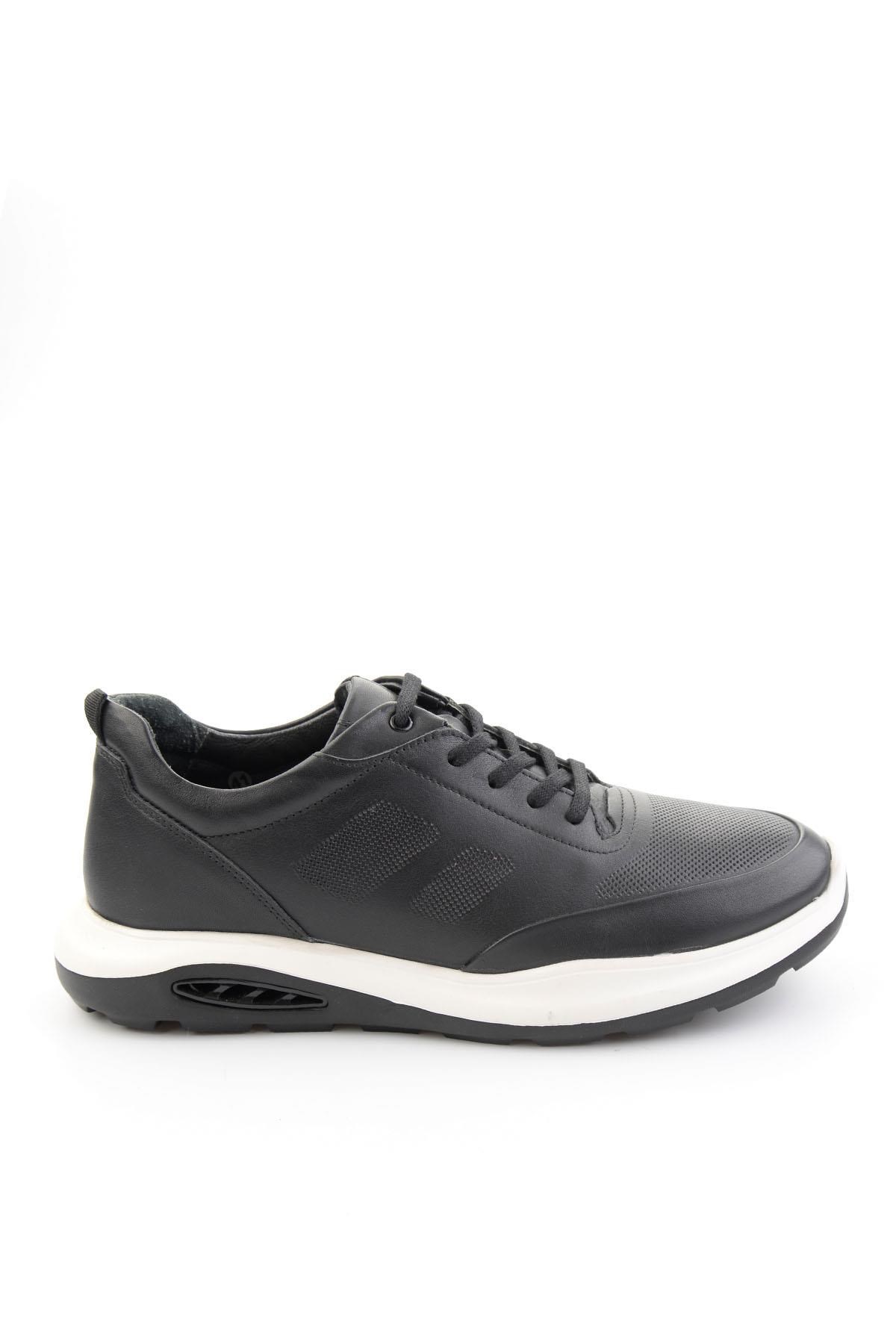 Siyah Hakiki Deri Erkek Sneaker E01958176343
