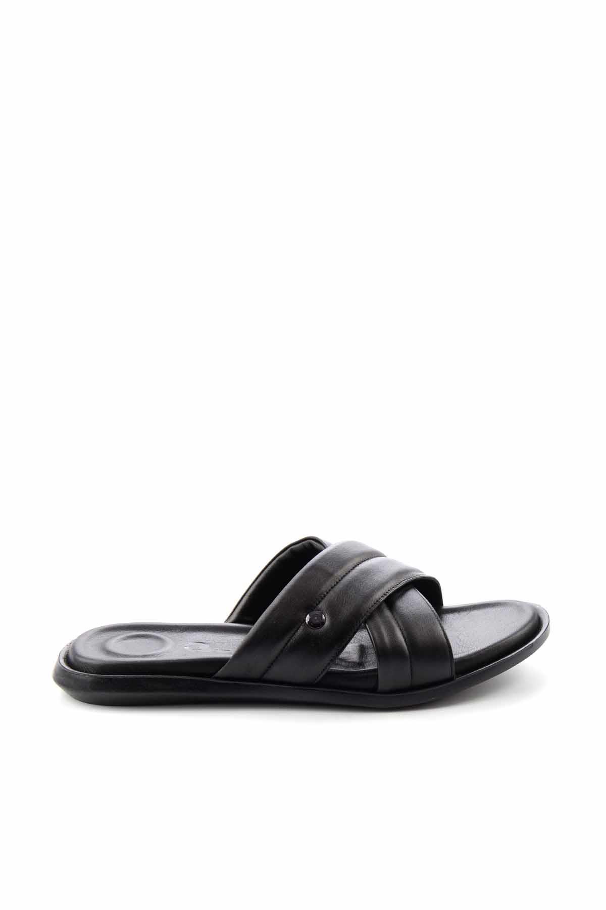 Siyah Leather Erkek Terlik E04322203403