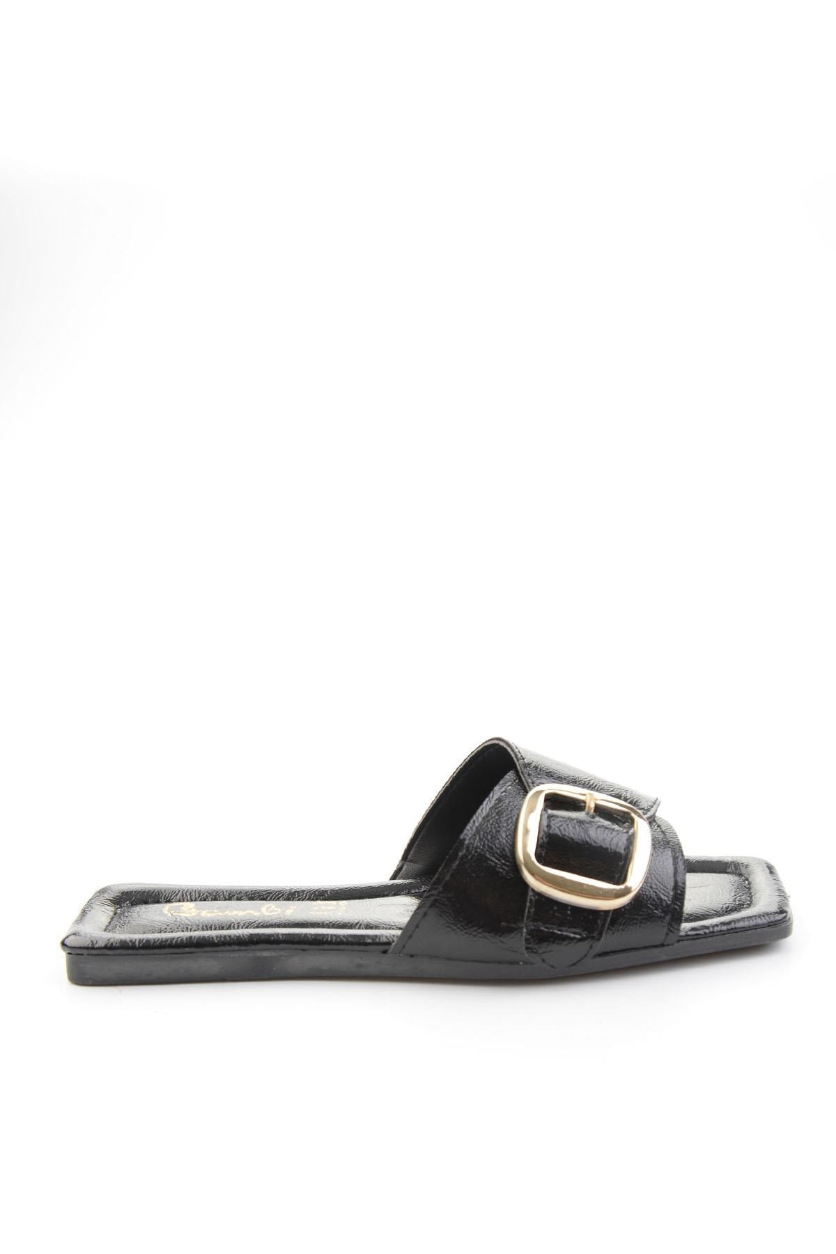 Siyah Kırışık  Kadın Terlik K04360002042