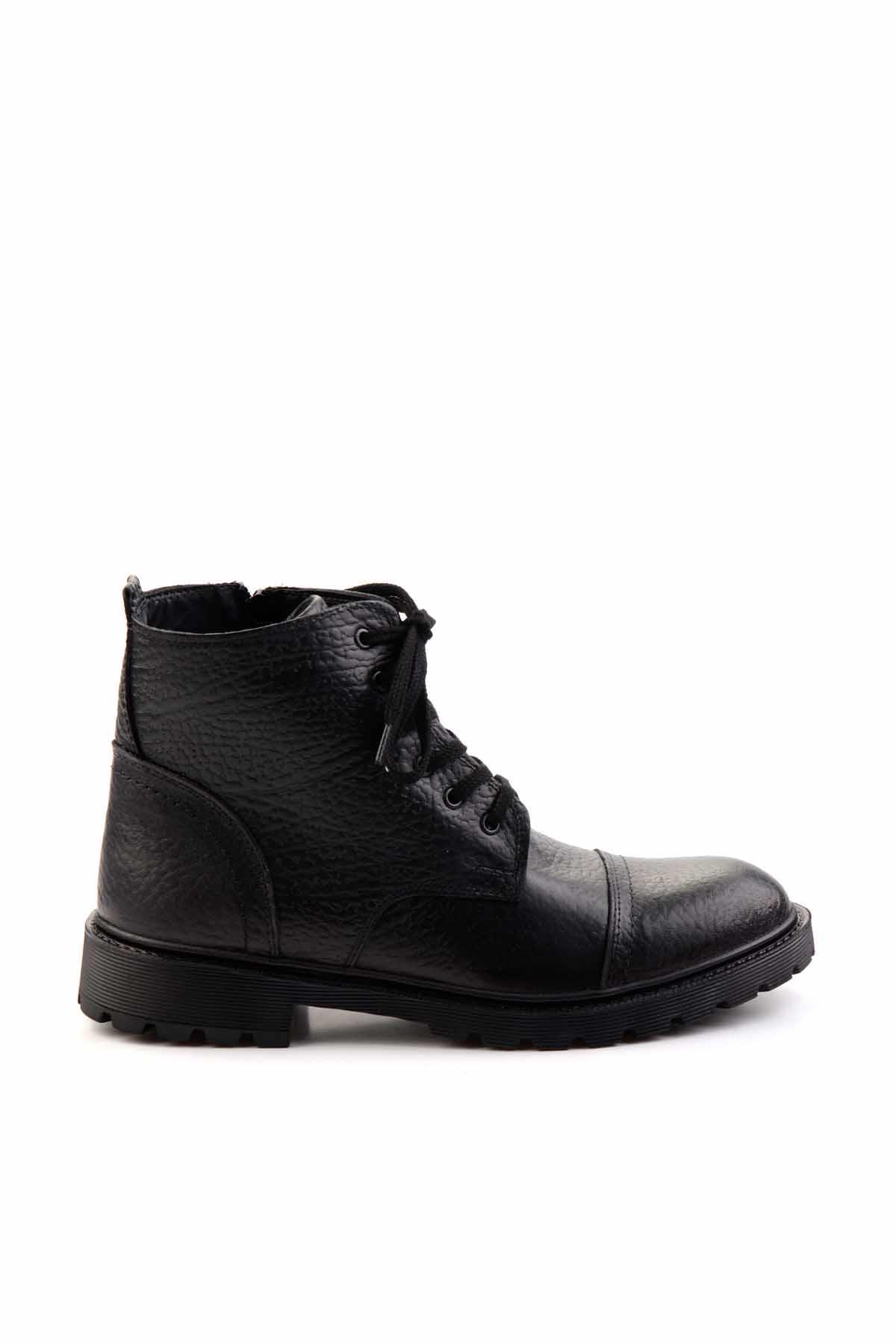 Siyah Hakiki Deri Erkek Bot & Bootie E02439700603