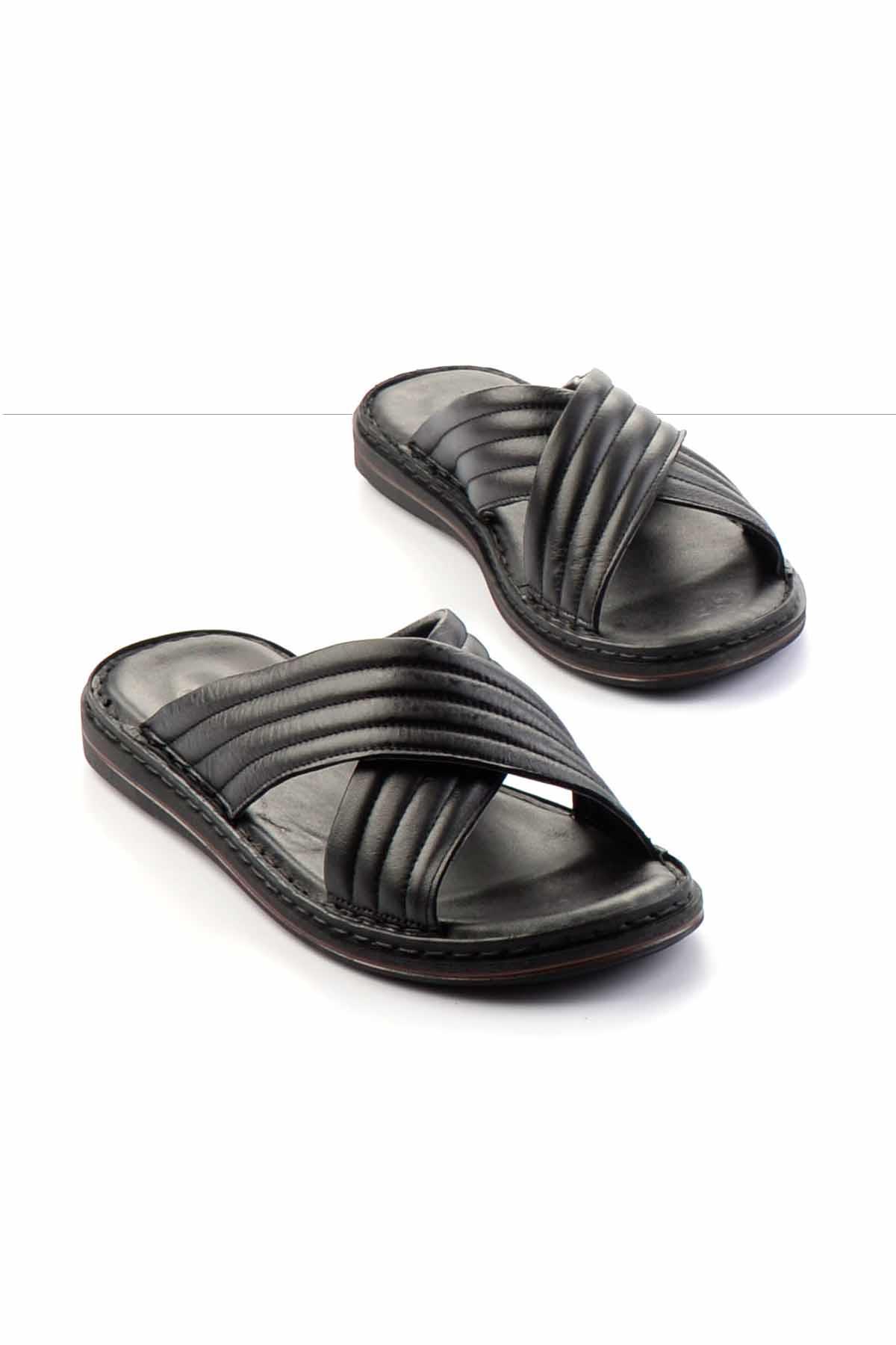 Siyah Leather Erkek Terlik E04804050543