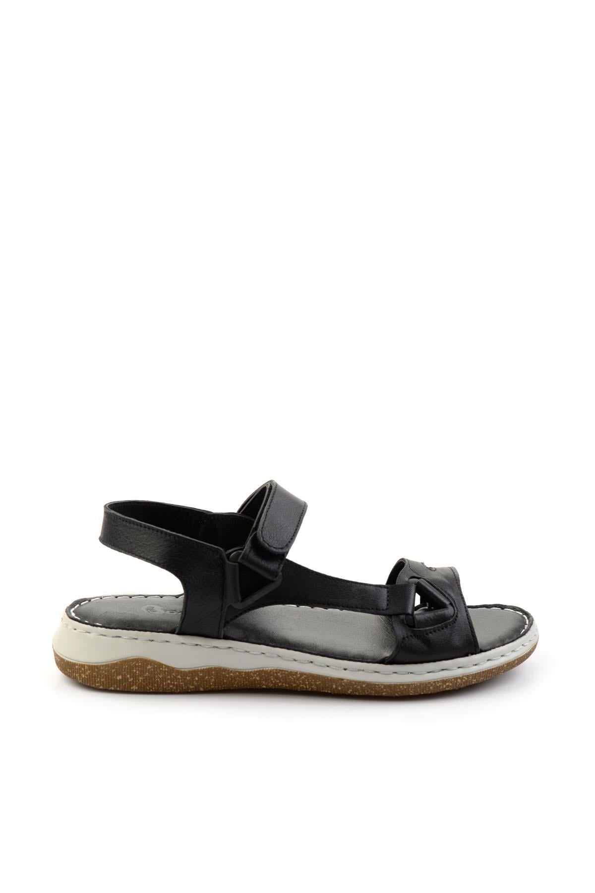 Siyah Leather Kadın Sandalet K05281079003