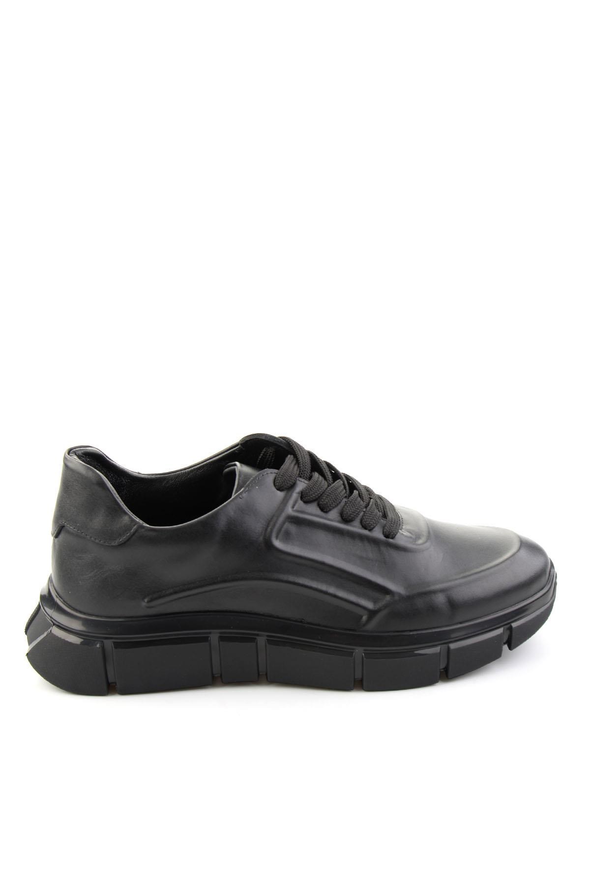 Siyah Napa Hakiki Deri Erkek Sneaker E01736060443