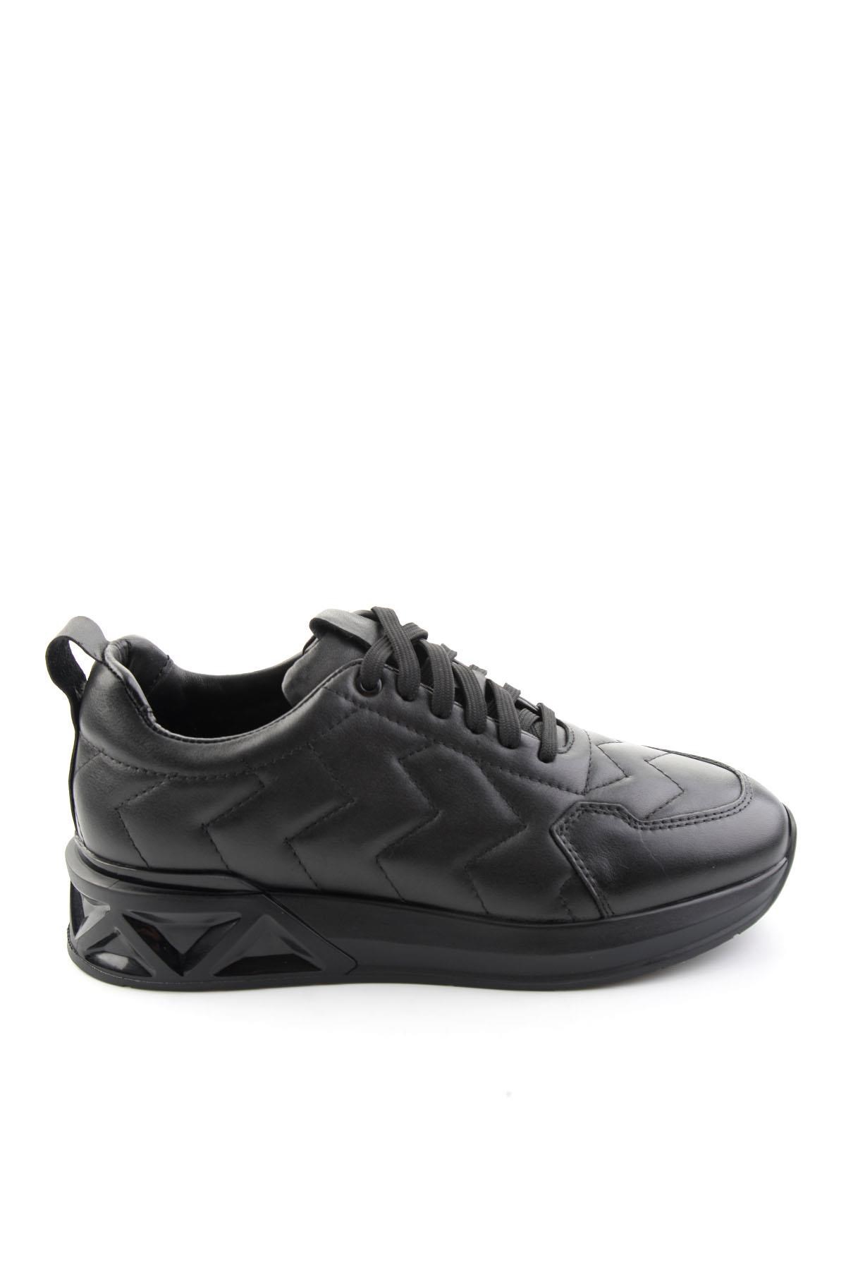 Siyah Napa Hakiki Deri Erkek Sneaker E01774033343