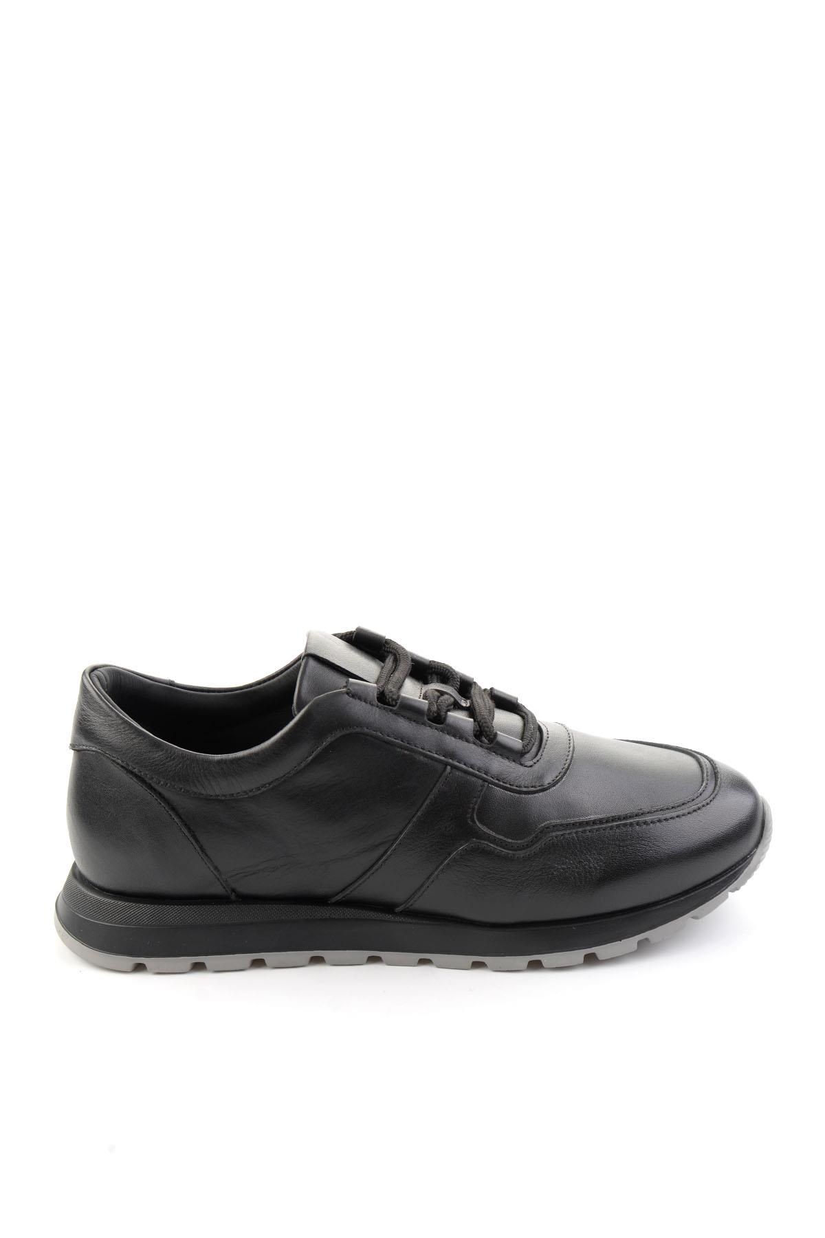Siyah Napa Hakiki Deri Erkek Sneaker E01589660343