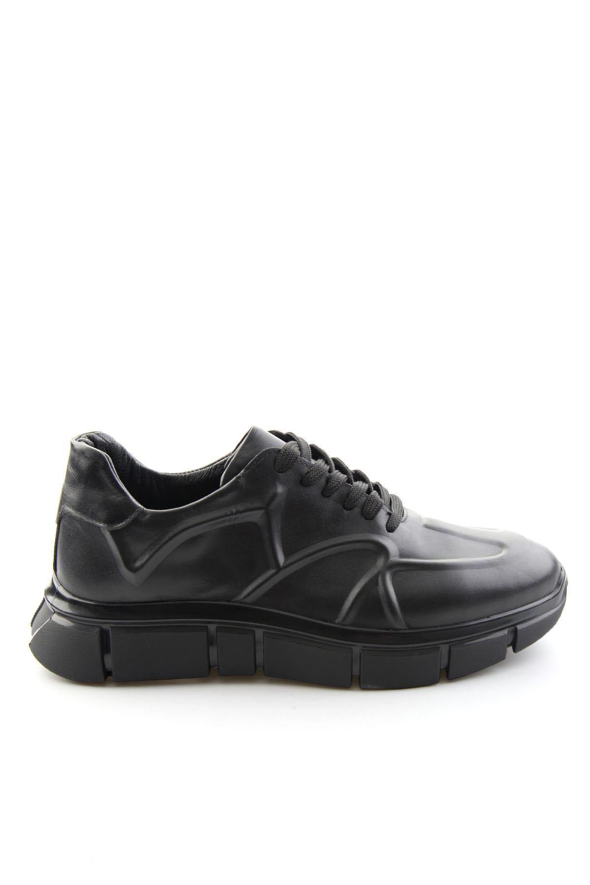 Siyah Napa Hakiki Deri Erkek Sneaker E01736060343