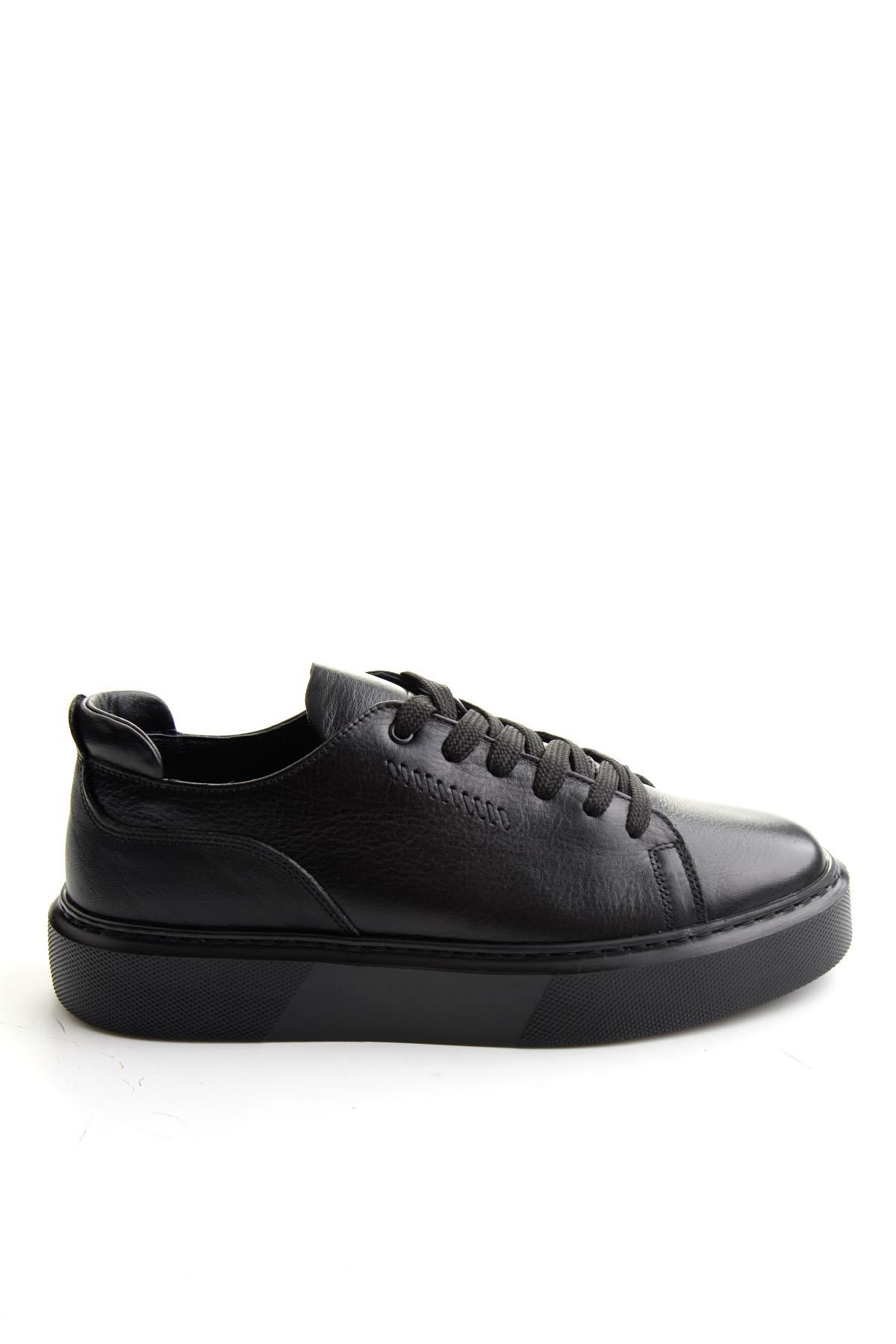Siyah Napa Hakiki Deri Erkek Sneaker E01803402443