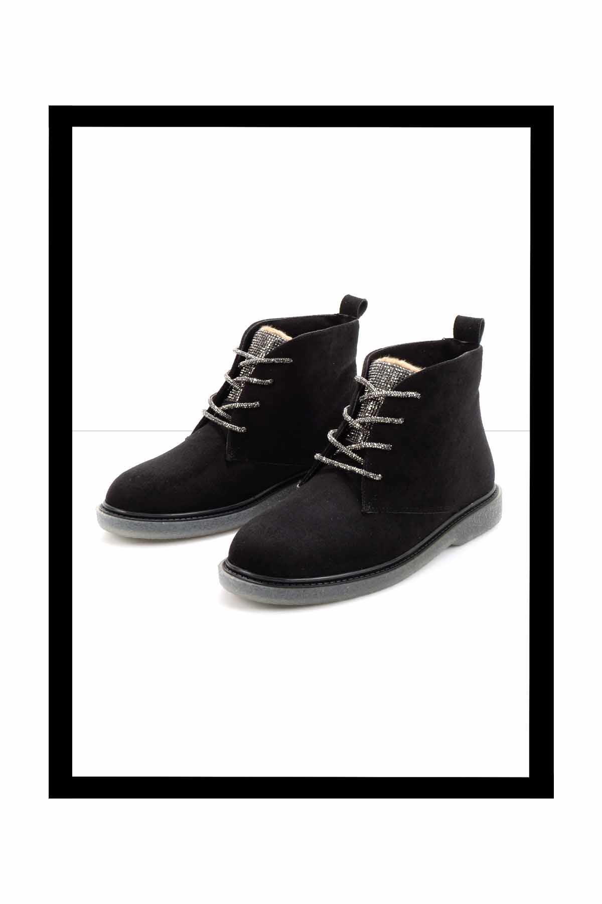 Siyah Platin  Kadın Bot & Bootie K02503901302