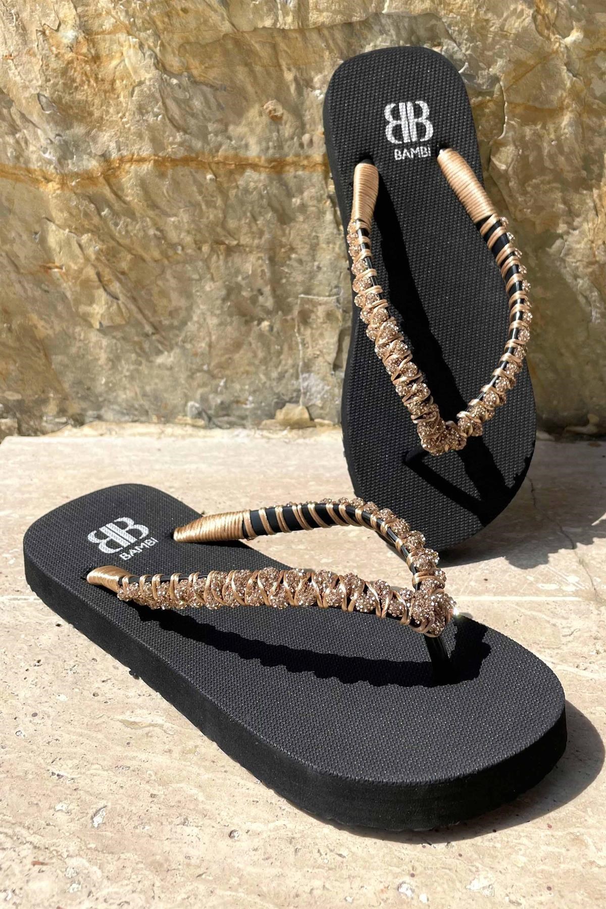 Siyah Rose  Kadın Terlik K04376000459