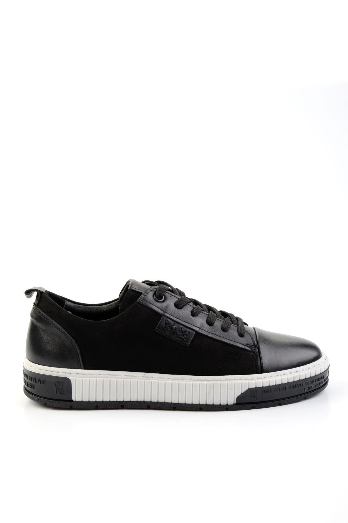 Siyah Siyah Leather Erkek Casual Ayakkabı E01610197541