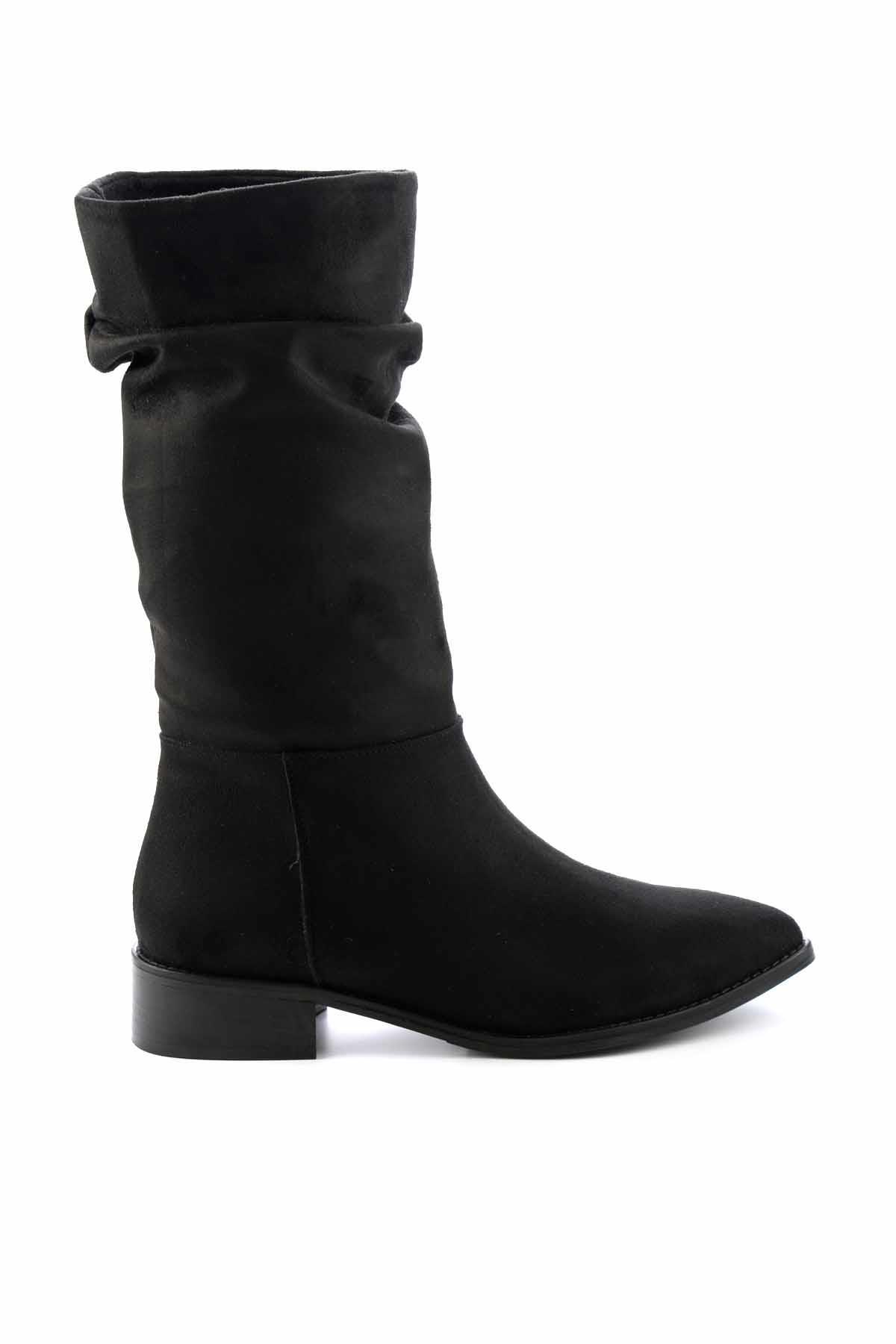 Siyah Süet  Kadın Bot & Bootie K02527282802
