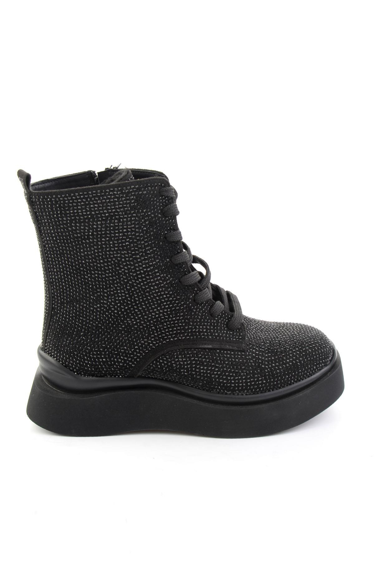 Siyah Taşlı  Kadın Bot & Bootie K02313055087