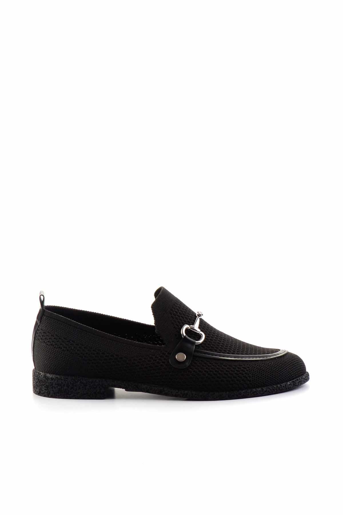 Siyah Triko  Kadın Loafer Ayakkabı K01225020282