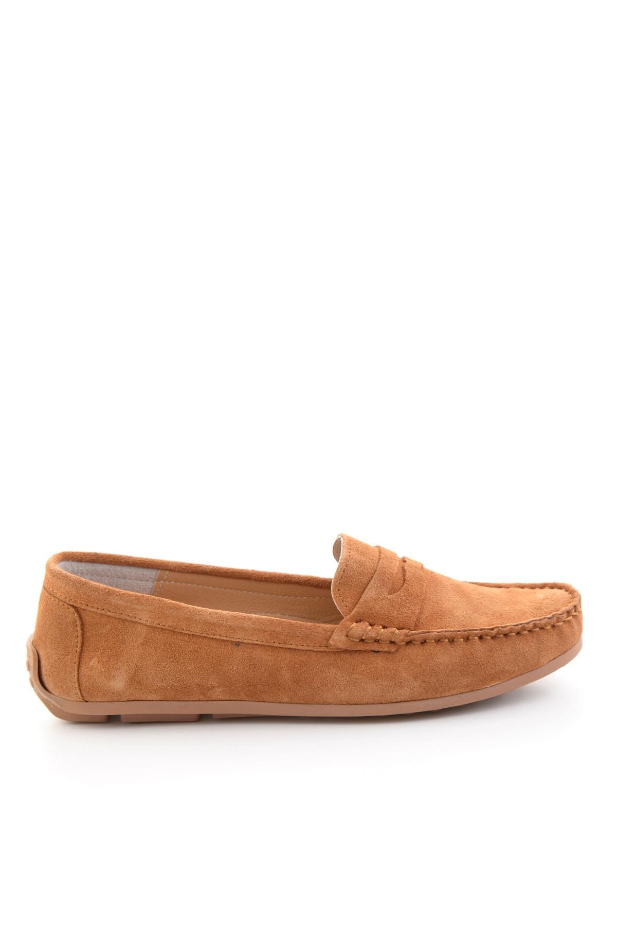 Taba Hakiki Deri Kadın Loafer Ayakkabı K01045035702
