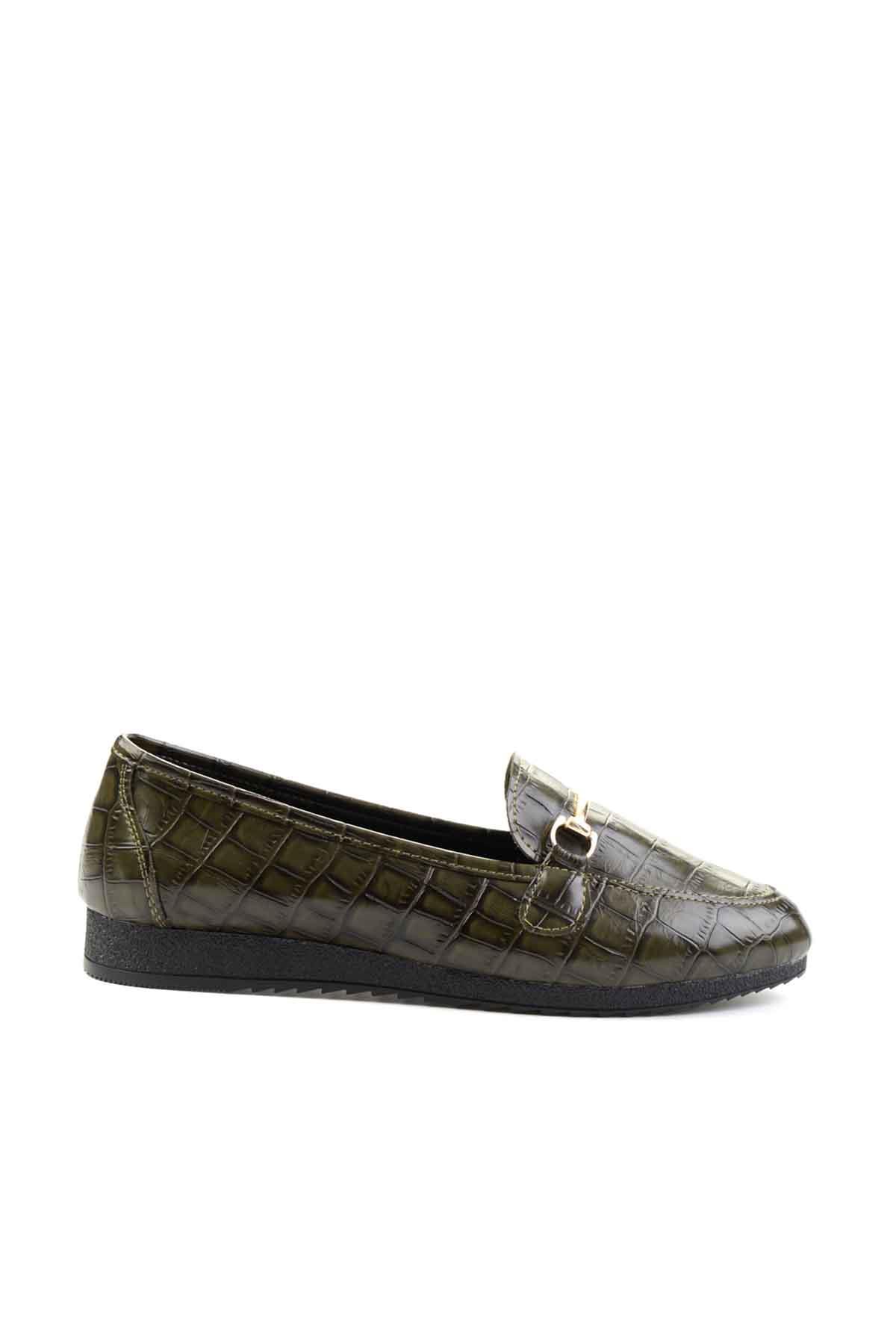 Yeşil Kroko  Kadın Loafer Ayakkabı M0544081011