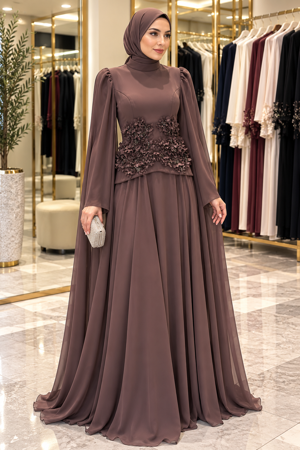 Hakimoda Kadın Mirabel Adriana Kahve AbiyeLP8036