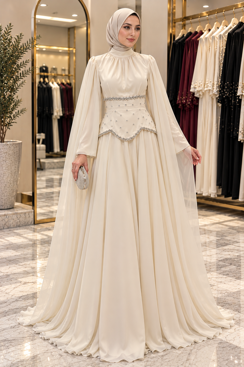 Hakimoda Kadın Rehan Vanilya AbiyeLP6394