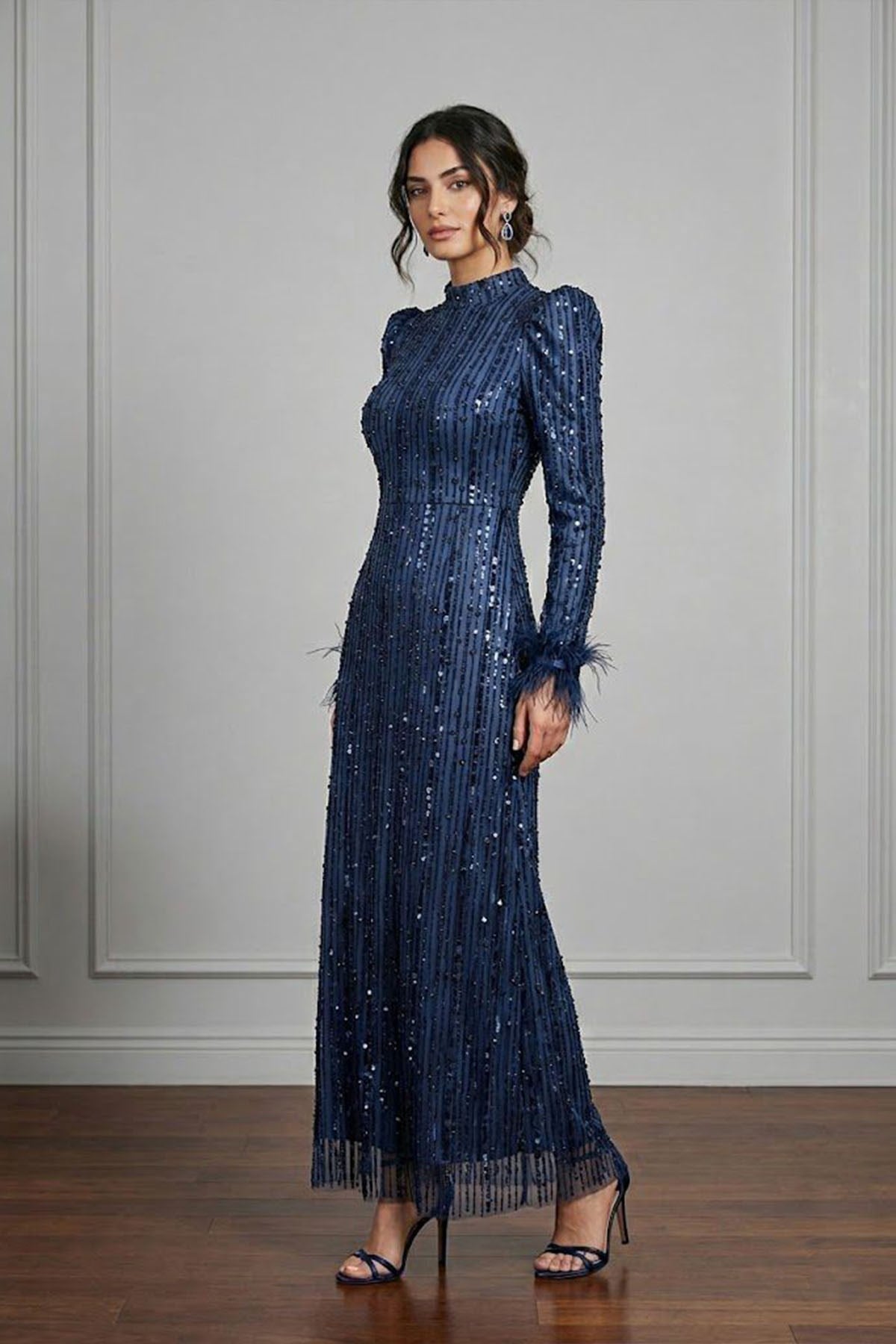 Luana Boncuklu Lacivert AbiyeLP6144