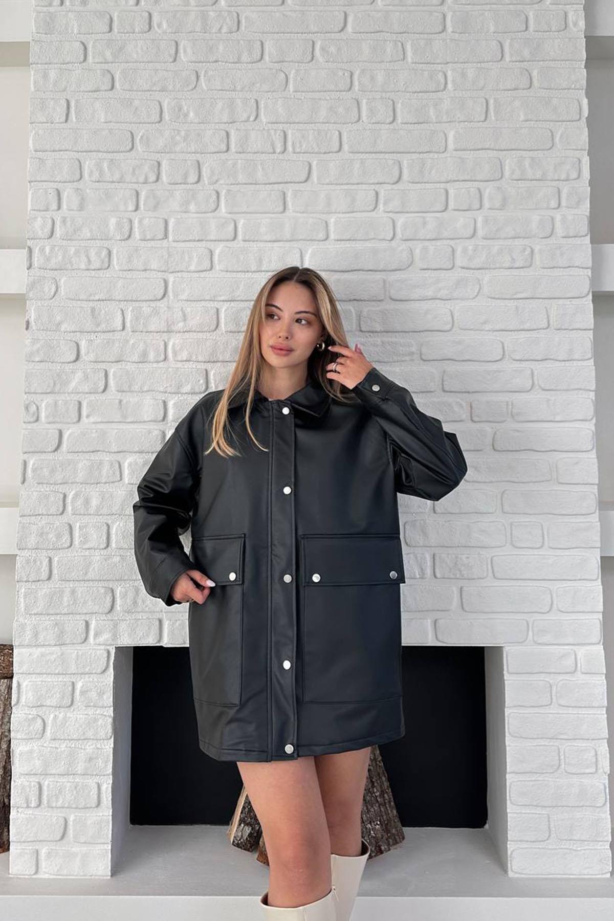  DERİ MONT SİYAHHM1324