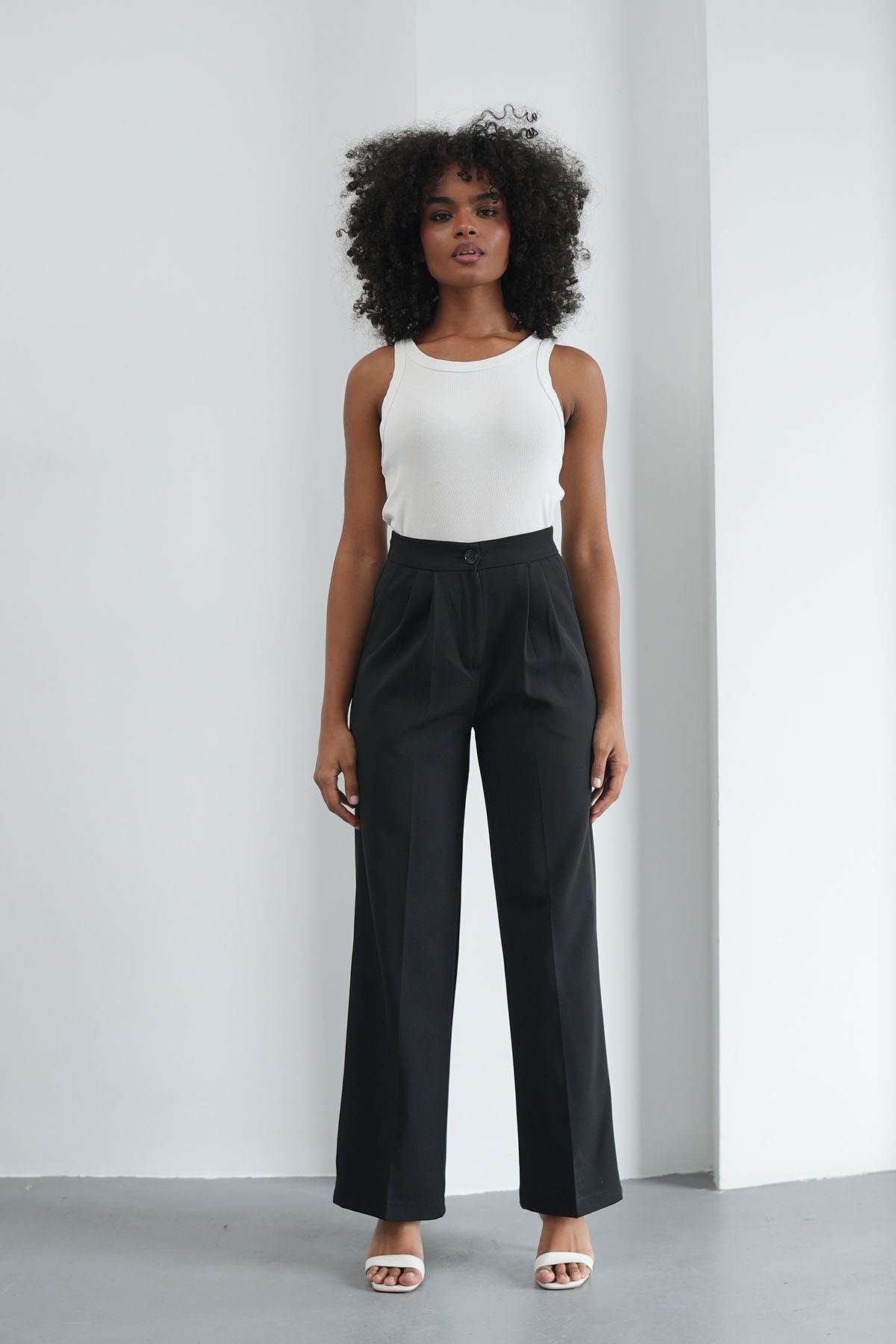  Palazzo Siyah PantolonHM1335