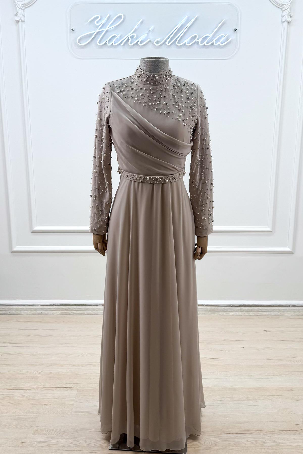 Ahenk Vizon Şifon Tesettür AbiyeLP6328