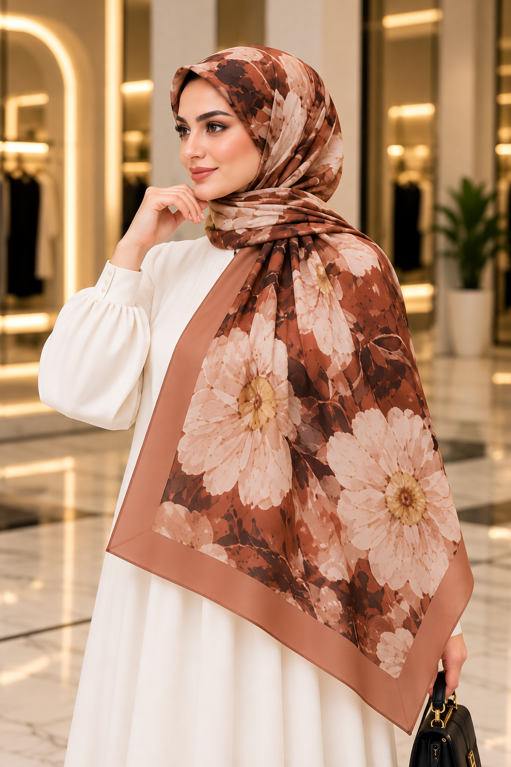 Hakimoda Kadın Kiremit Bambu ŞalHM044