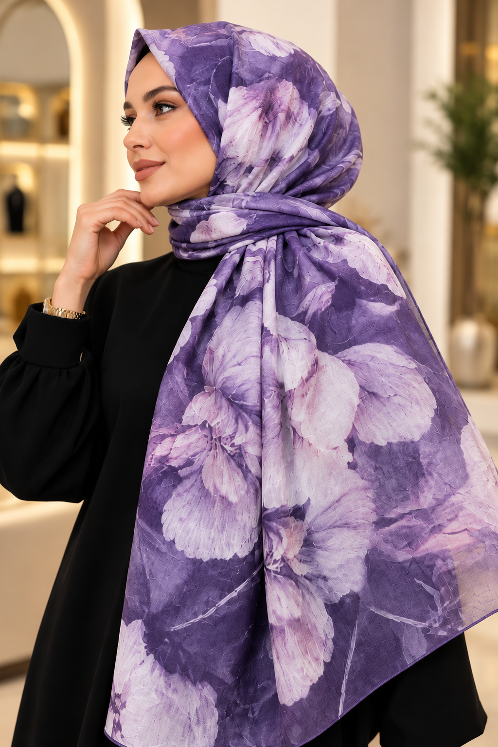 Hakimoda Kadın Lila  Bambu ŞalHM044