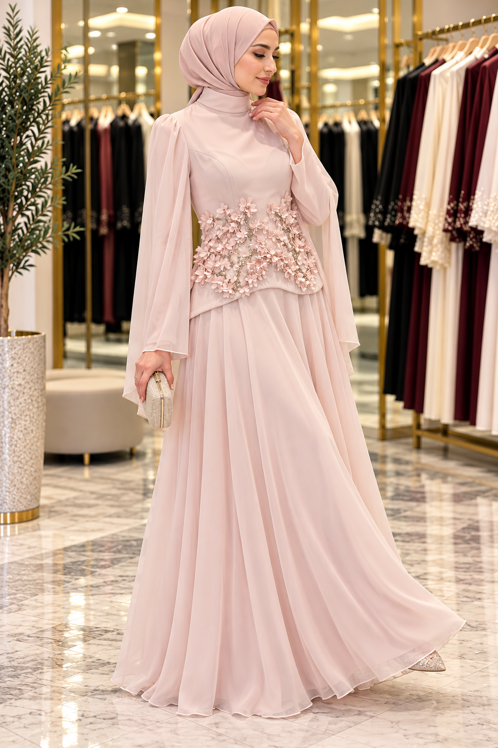 Hakimoda Kadın Mirabel Adriana Pudra AbiyeLP8036